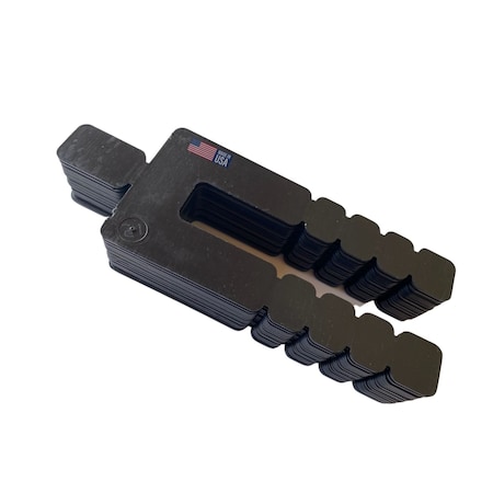 Glazelock 1/16" 5 1/8"L x 1 7/8"W 5/8" Snap-off Plastic Shims Black 1" stack 63 stacks/1008pc/box GL16